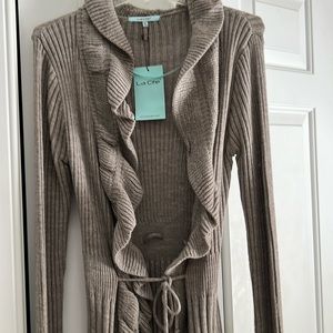 Beautiful gray long sweater coat nwt